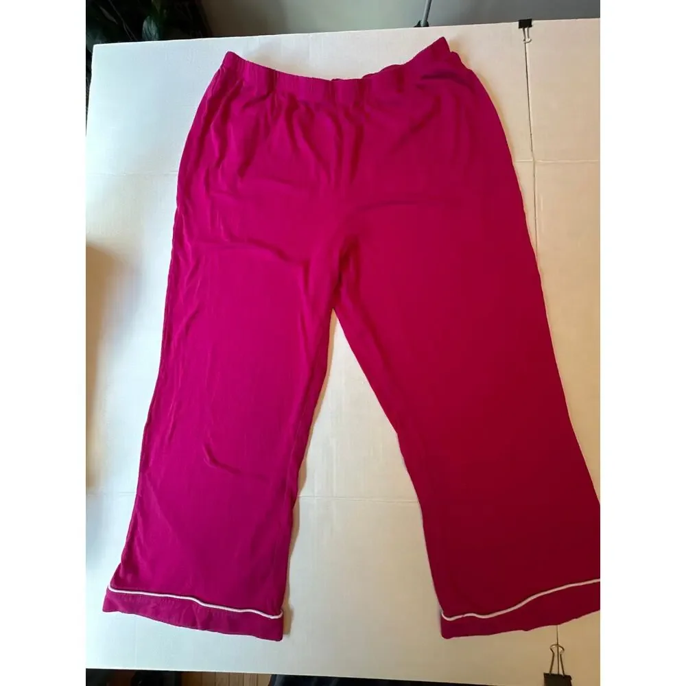 Kate Spade Pink Dream a Little Dream Pajama Set Short Sleeve Capris Cotton XL